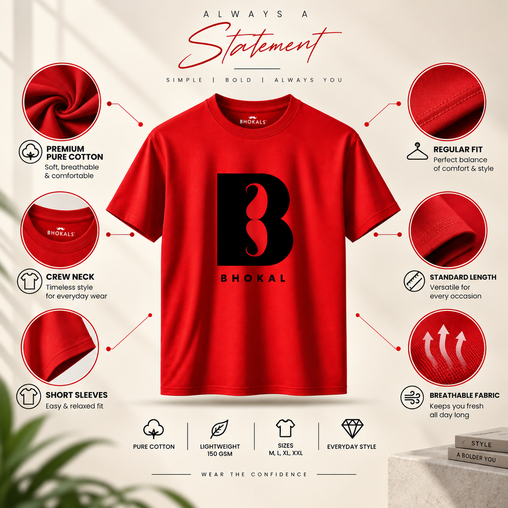 Big B Printed Round Neck Cotton Men T-Shirt