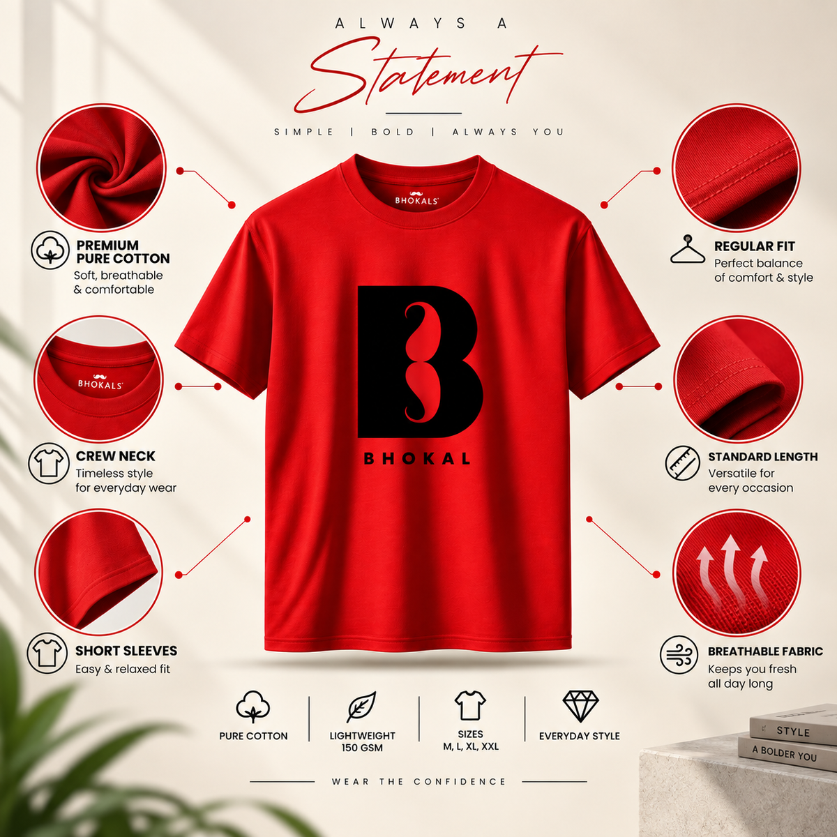 Big B Printed Round Neck Cotton Men T-Shirt