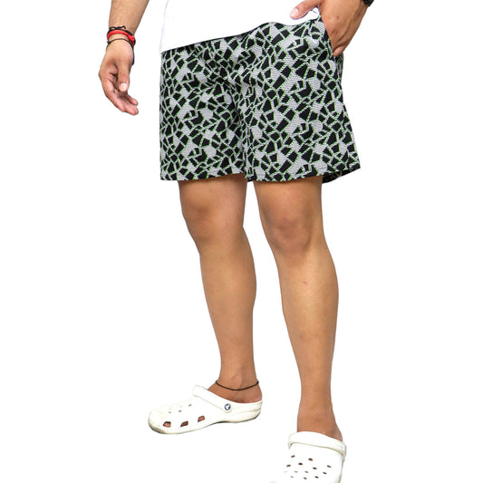 Black Geomatric Texture Cotton Boxer For Men