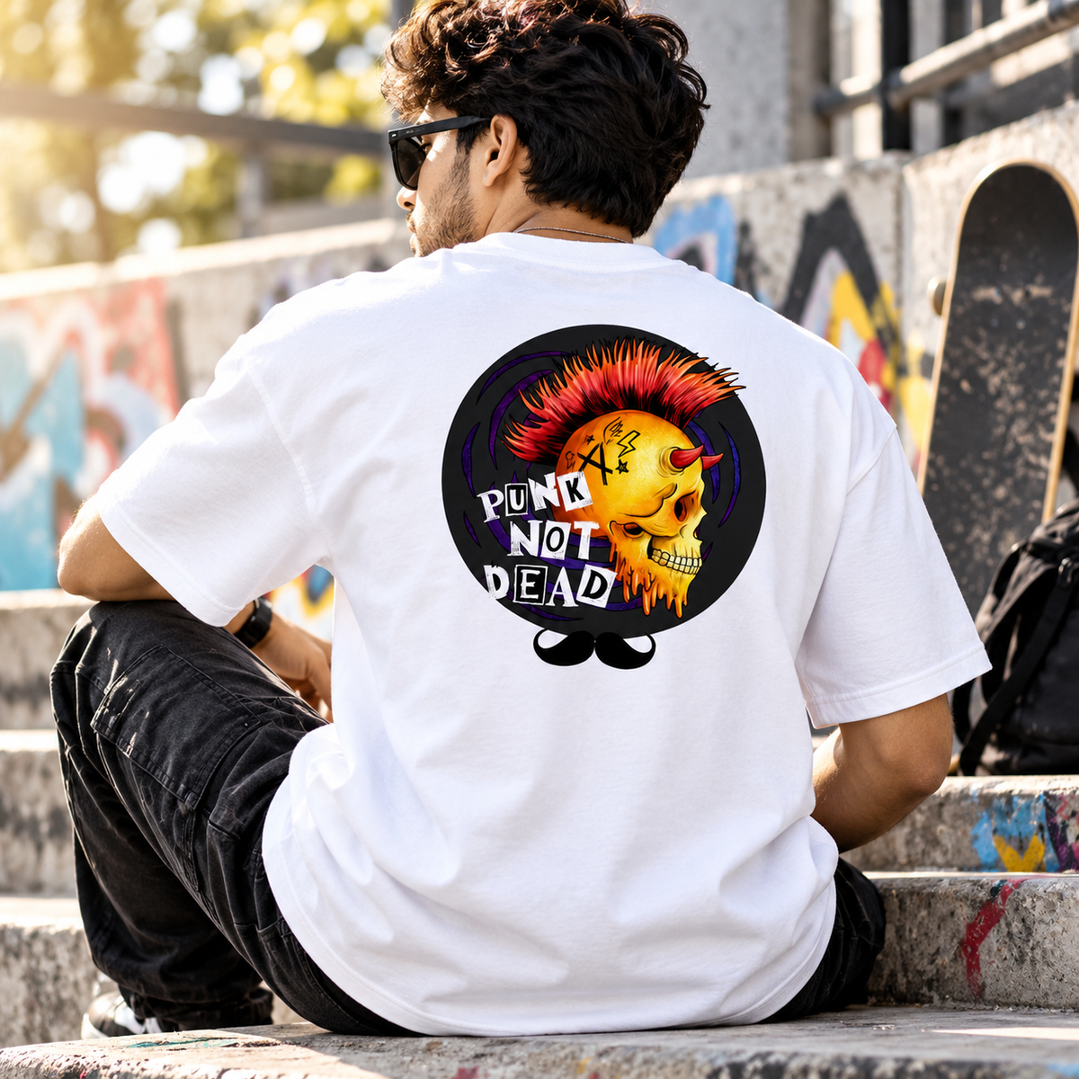 Bhokals Premium Oversized Front & Back Printed T-Shirt for Men - Punk