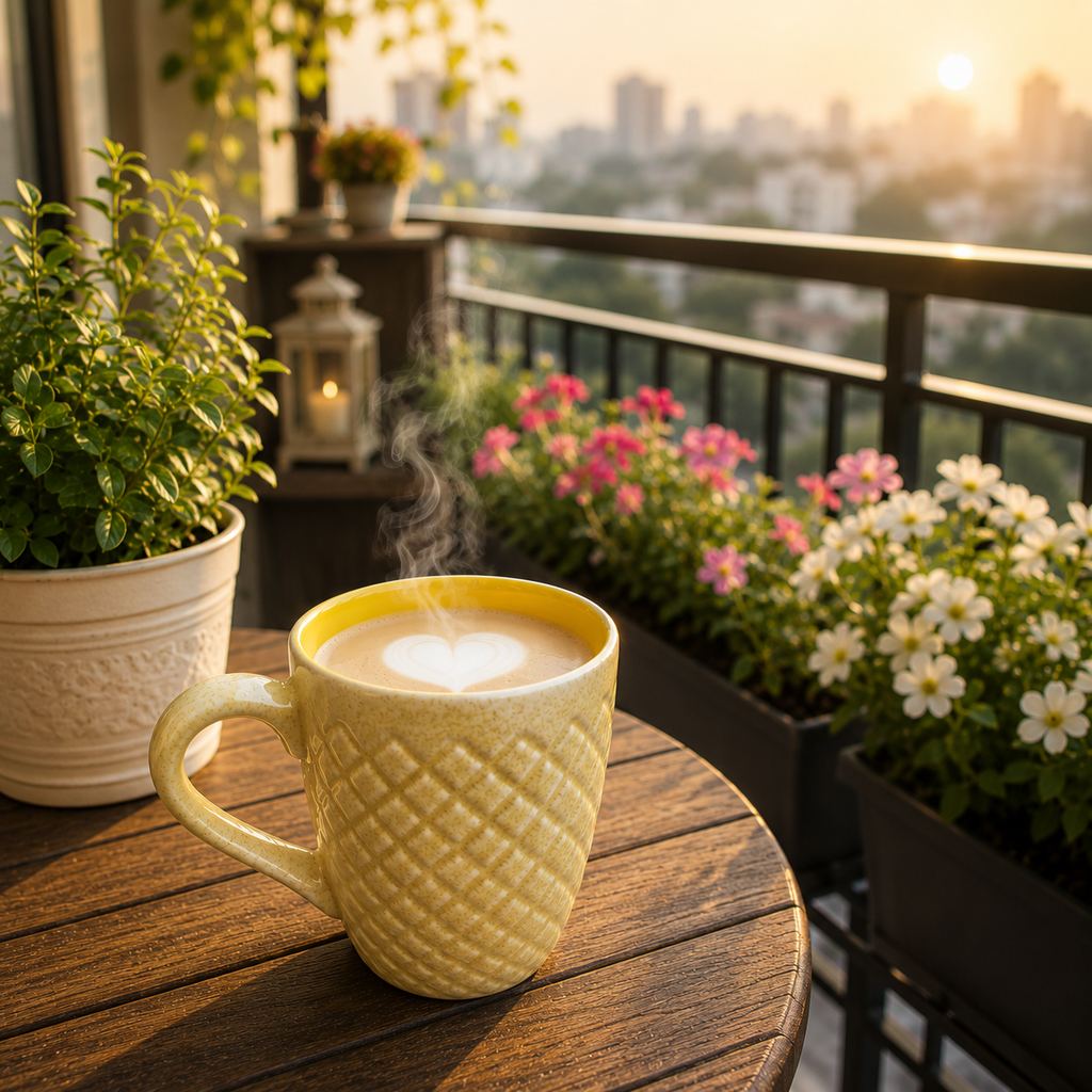 Bhokals Bone China Yellow Cream Coffee Mug