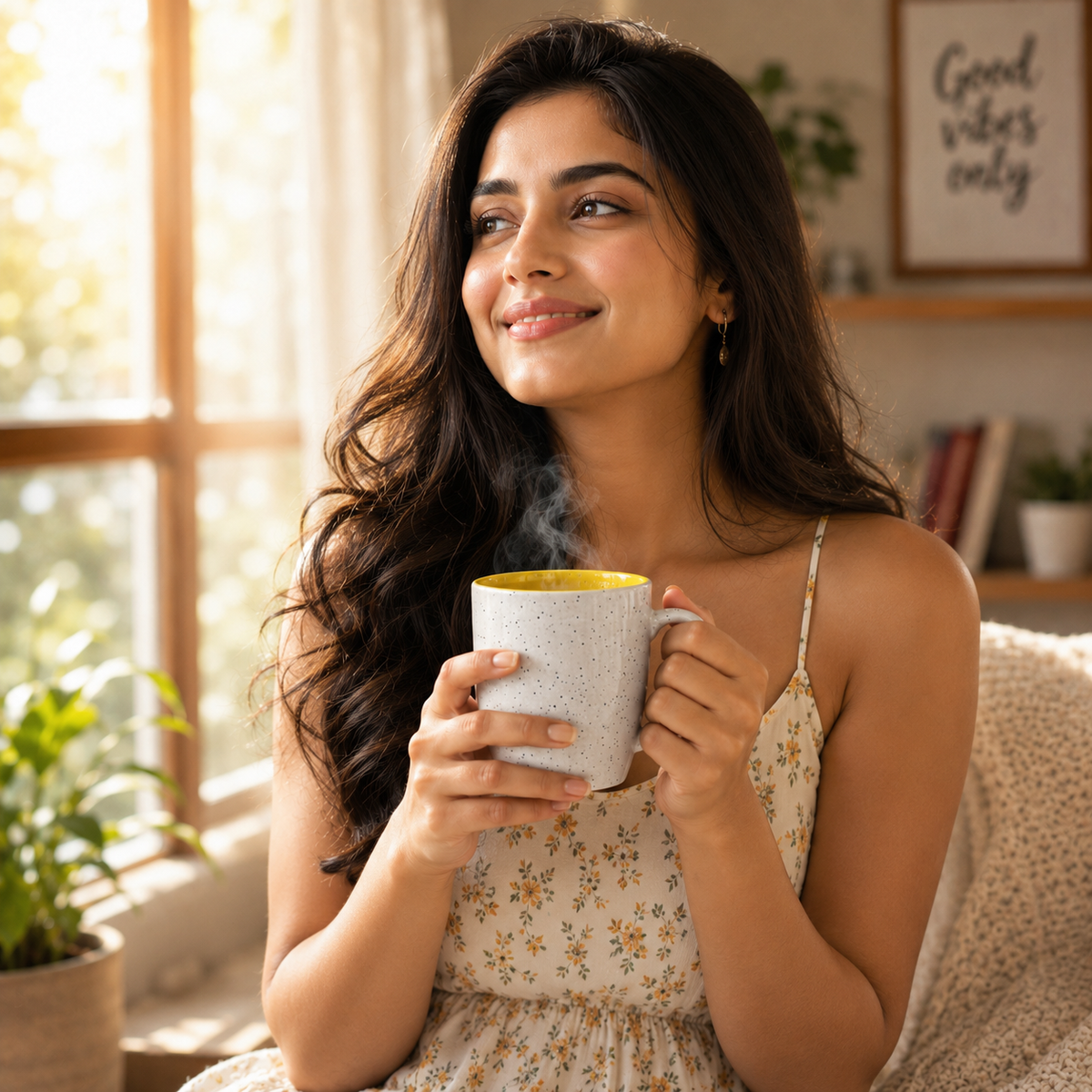 Bhokals Dots Print Yellow White Coffee Mug