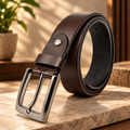 Bhokals Men Solid Brown Formal Leather Belt