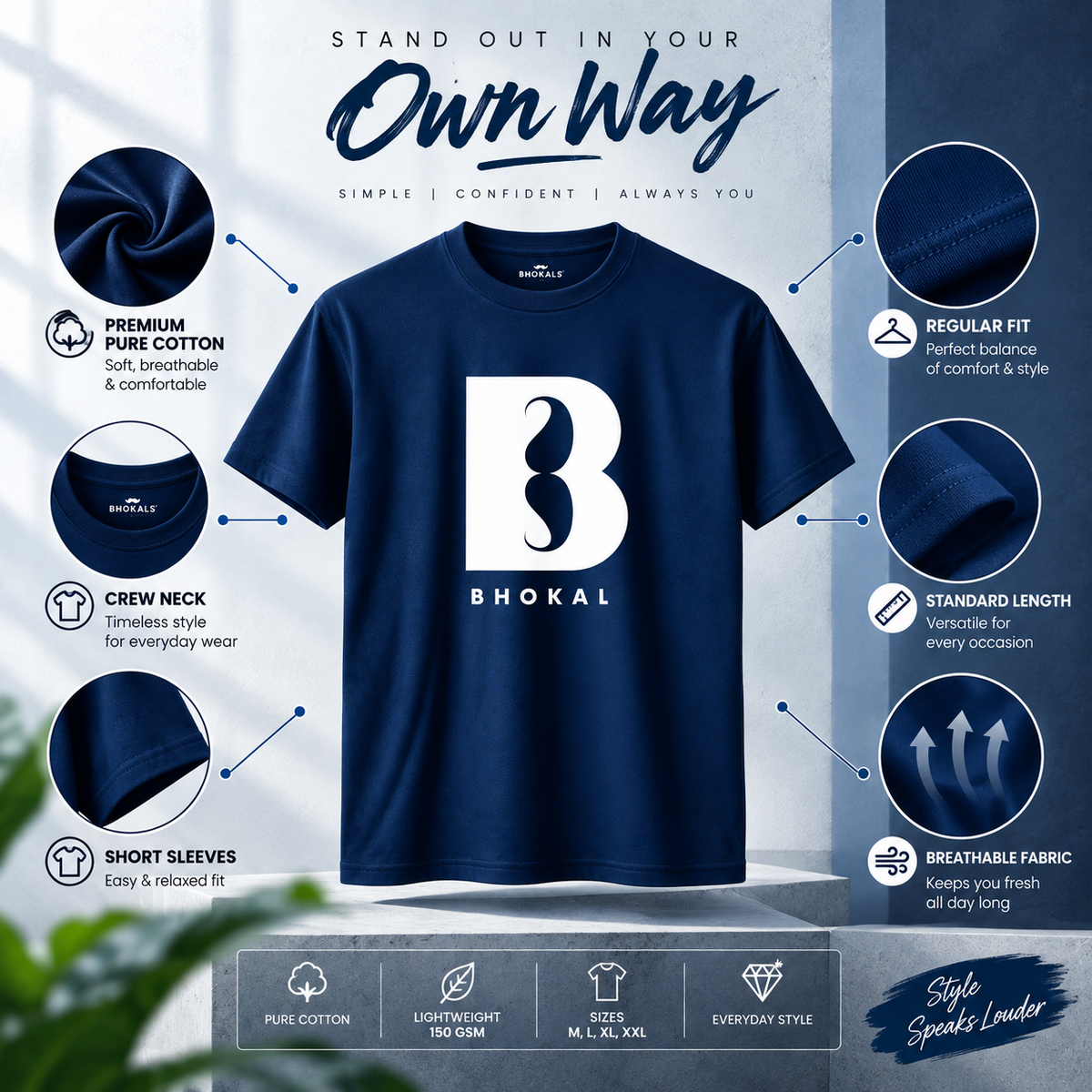 Big B Printed Round Neck Cotton Men T-Shirt