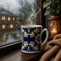 Bhokals Blue Rangoli  Printed White Coffee Mug