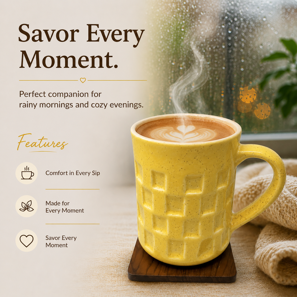 Bhokals Texture Pattern Yellow Coffee Mug