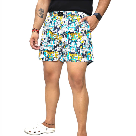 Dogs Printed Cotton Boxer For Men