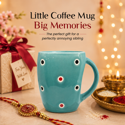 Bhokals Ceramic Green Dotted Coffee Mug