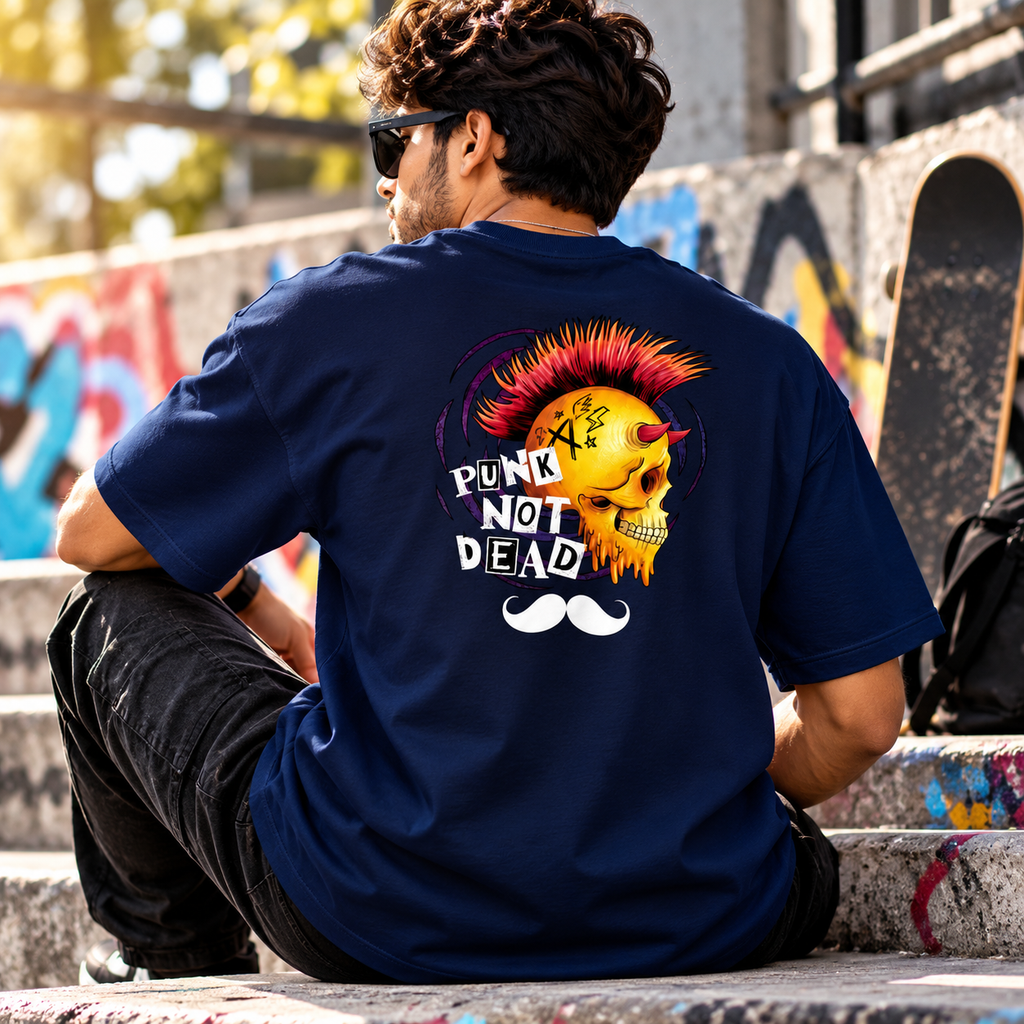 Bhokals Premium Oversized Front & Back Printed T-Shirt for Men - Punk