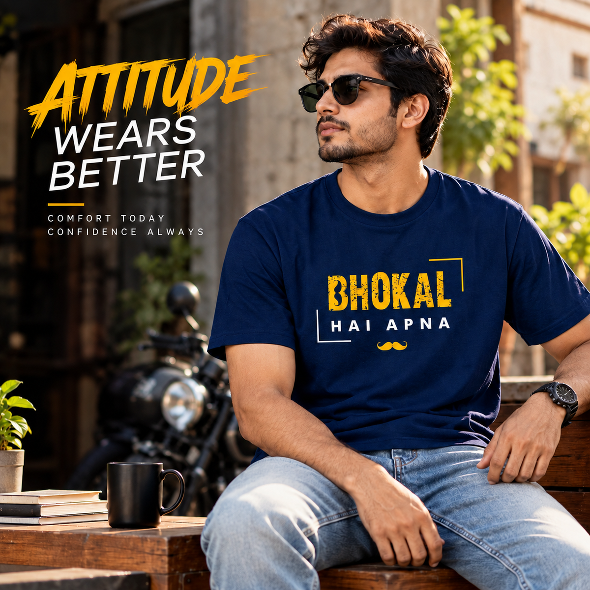 Bhokal Hai Apna Printed Round Neck Cotton Men T-Shirt