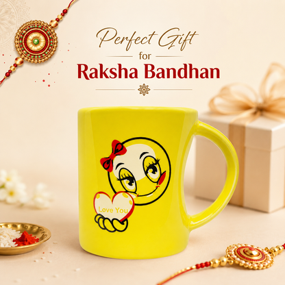 Bhokals Love Emoji Yellow Square Coffee Mug