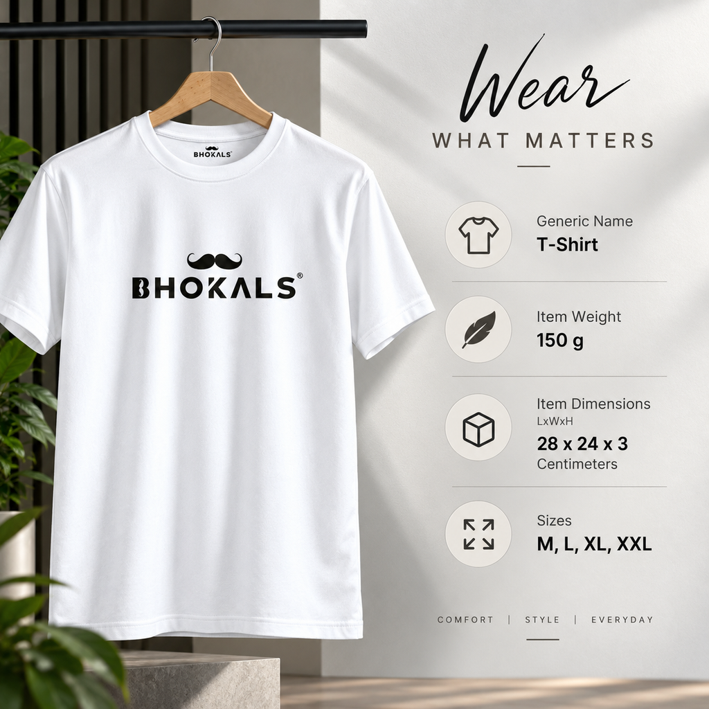Bhokals Printed Round Neck Cotton Men T-Shirt