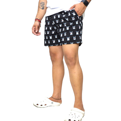 Black Ghost Cartoon Printed Cotton Boxer For Men