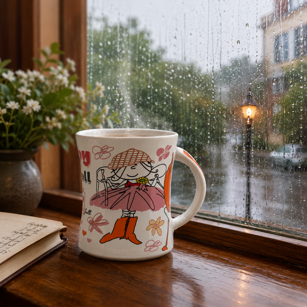 Bhokals Baby Doll Red Printed White Coffee Mug