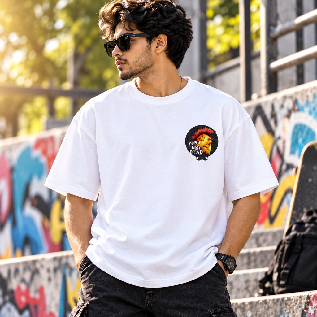 Bhokals Premium Oversized Front & Back Printed T-Shirt for Men - Punk