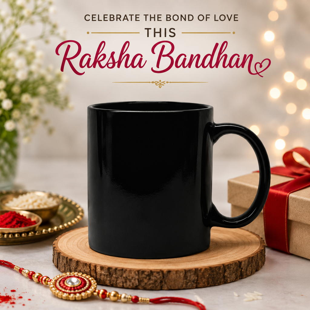 Bhokals Solid Black Round Coffee Mug