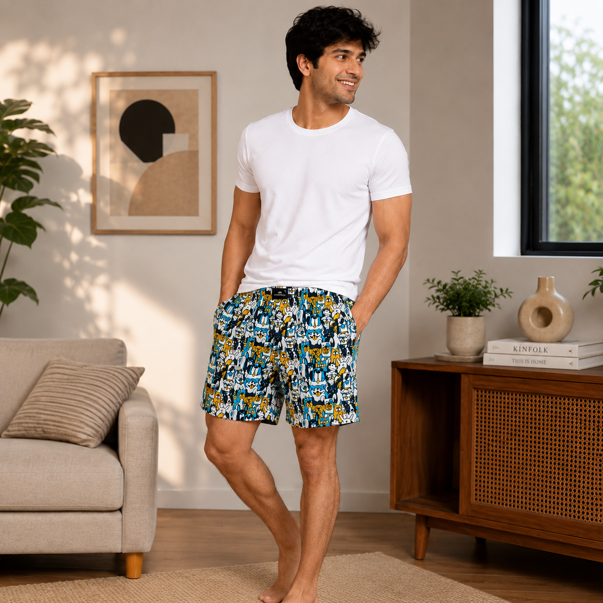 Dogs Printed Cotton Boxer For Men