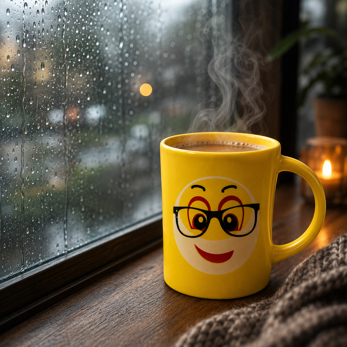 Bhokals  Funny Emoji Yellow Coffee Mug