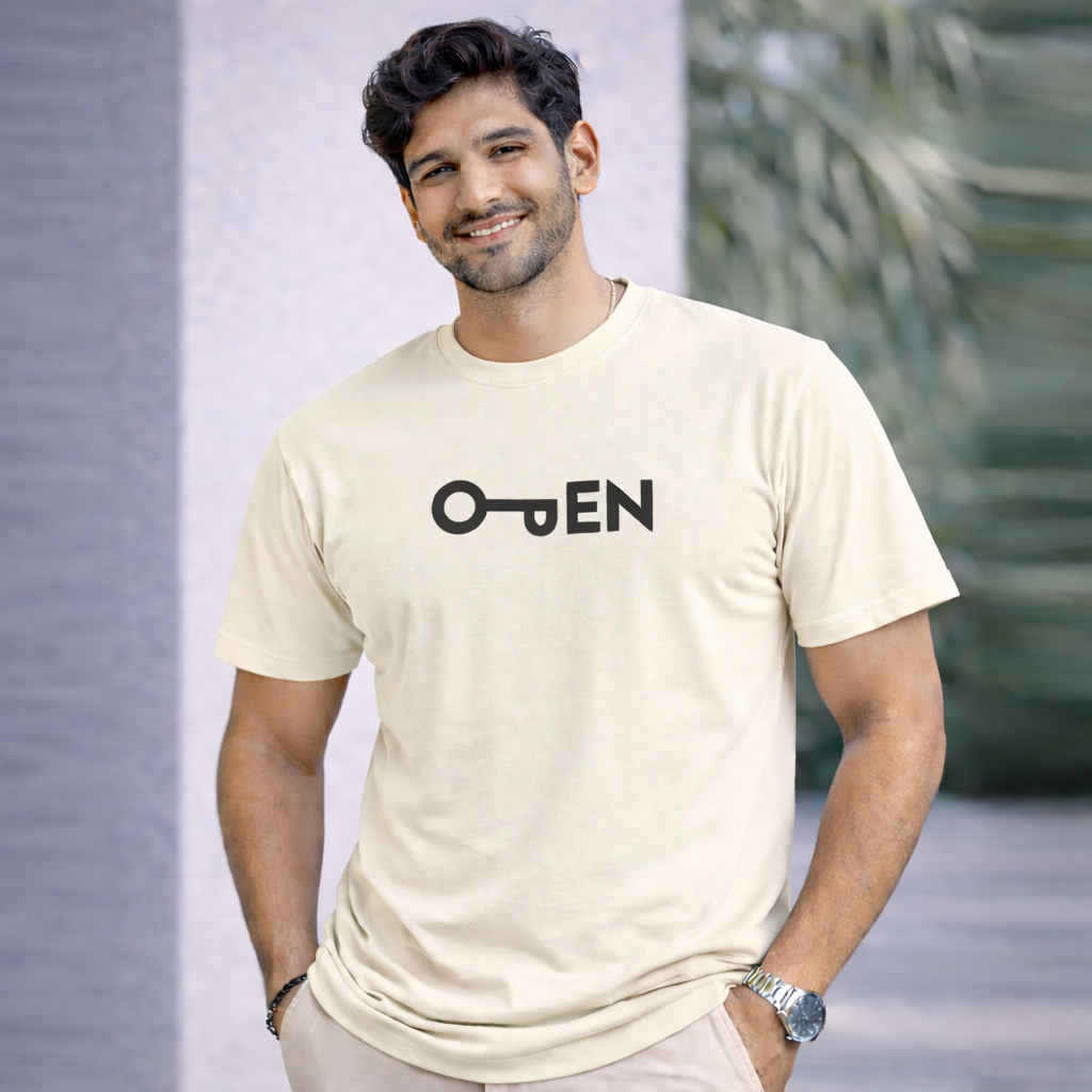 Bhokals "Open" Printed Round Neck, Cotton, Super Soft T-Shirt