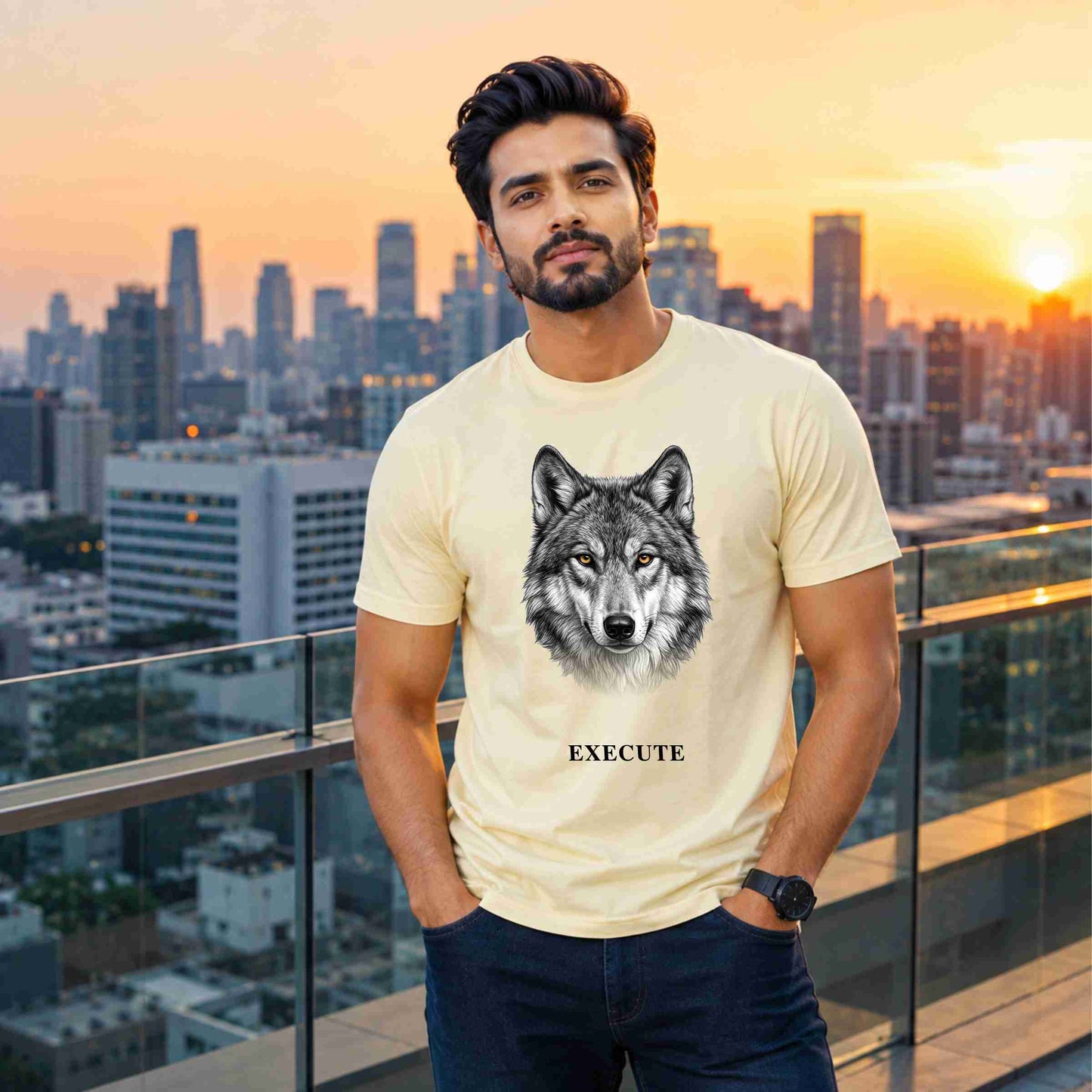 Bhokals Wolf Graphic Print  T-Shirt – Execute Edition