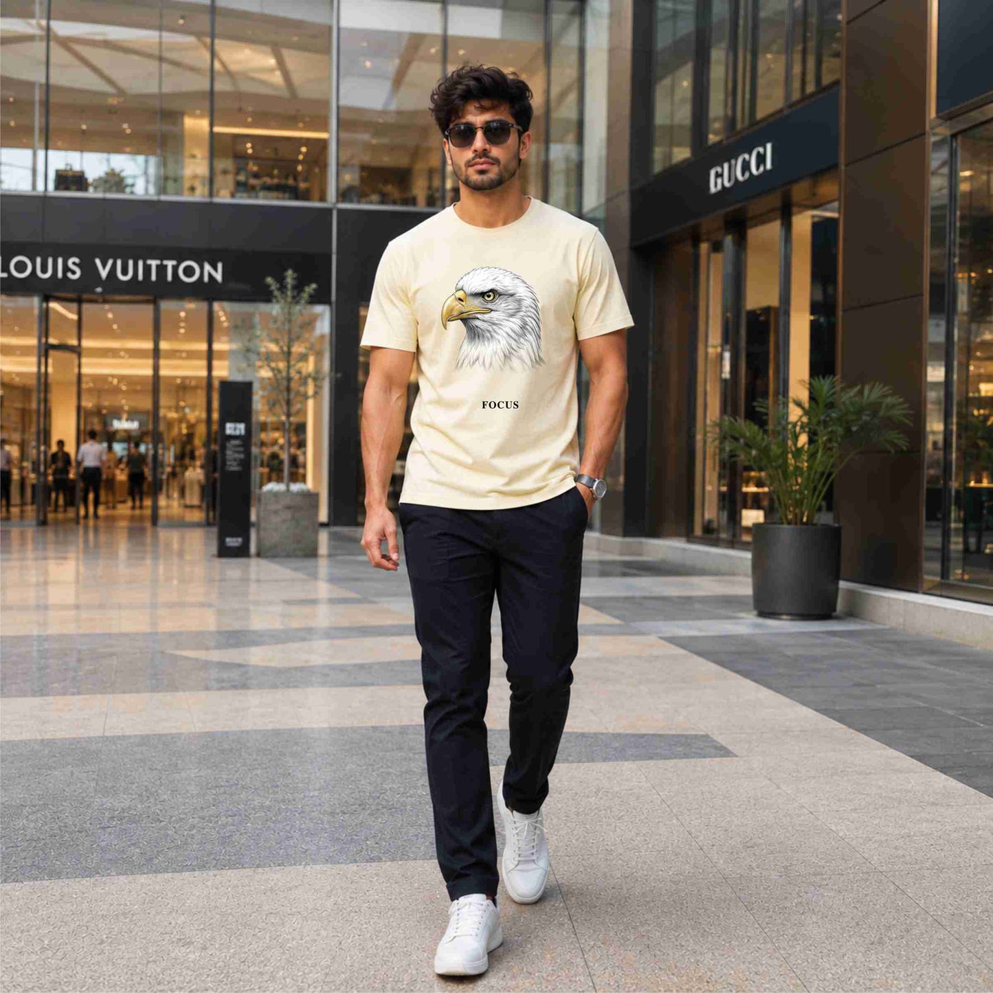 Bhokals Eagle Graphic Print  T-Shirt  – Focus