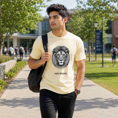 Bhokals Lion Graphic Print  T-Shirt  – Discipline
