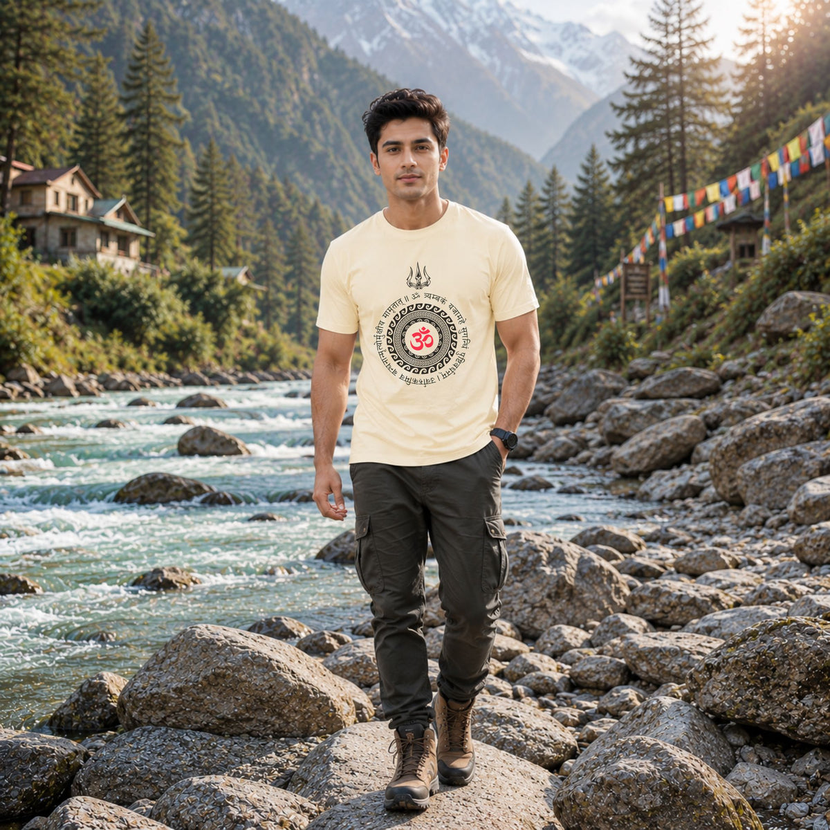 Crimson Om Trident Tee