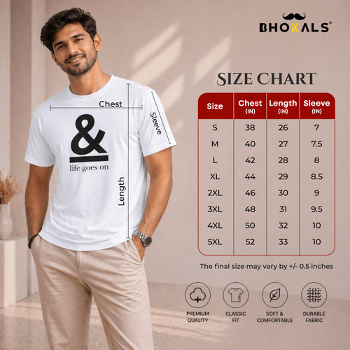 Bhokals " & " Printed, Round Neck, Cotton, Super Soft T-Shirt