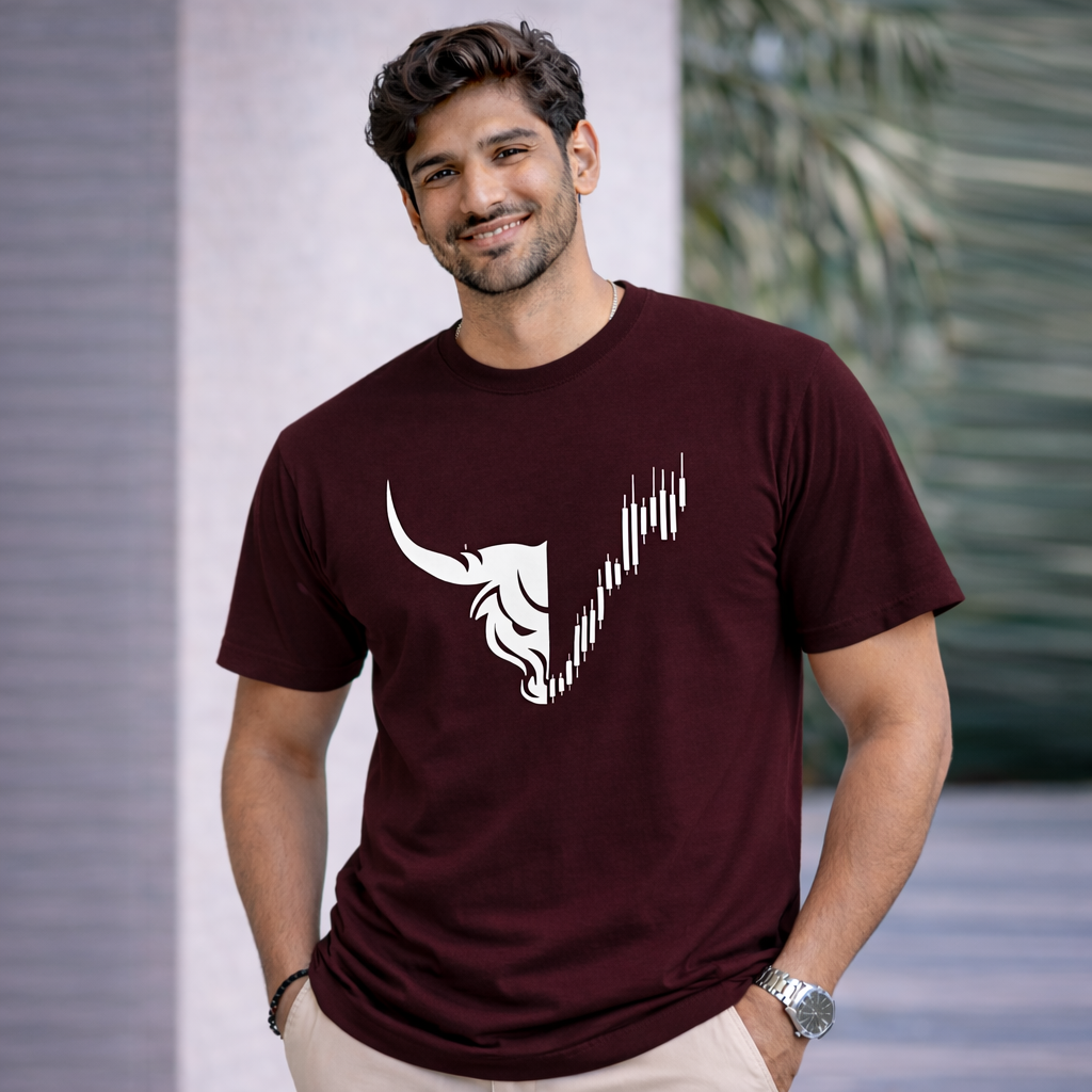 Bhokals "Bull Face" Printed, Round Neck, Cotton, Super Soft T-Shirt