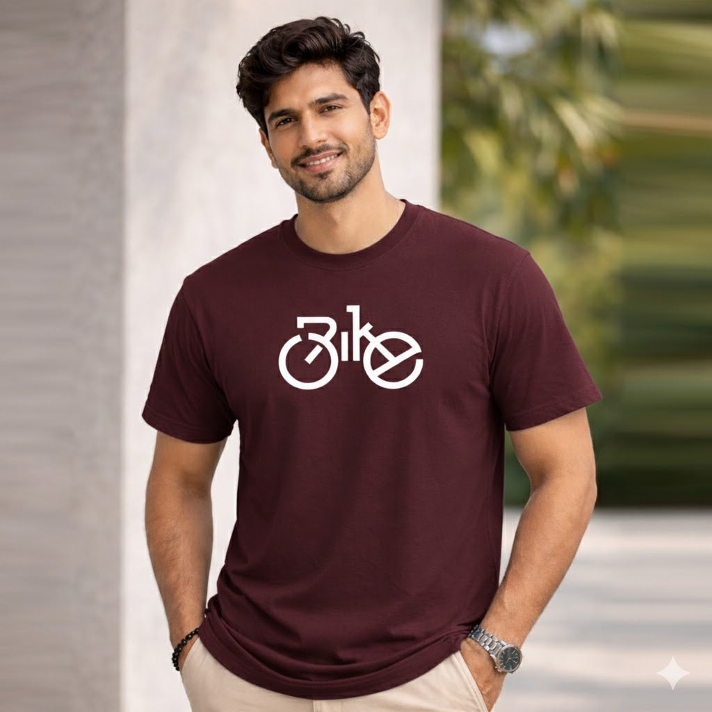 Bhokals "Bike" Printed, Round Neck, Cotton, Super Soft T-Shirt