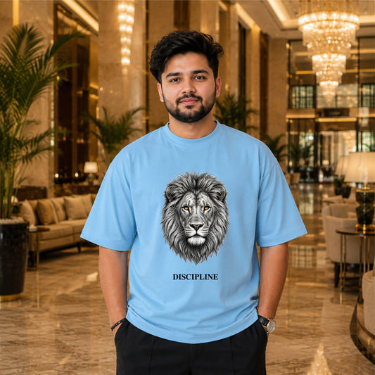 Bhokals Lion Graphic Oversized T-Shirt – Discipline Edition