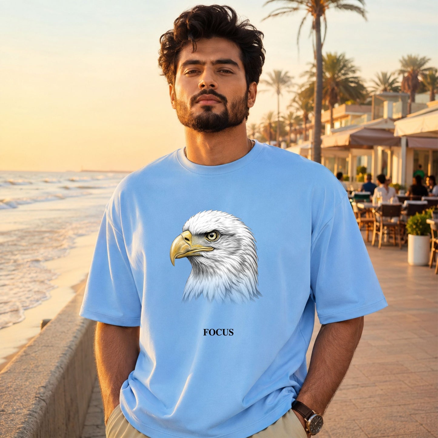 Bhokals Eagle Graphic Oversized T-Shirt – Focus