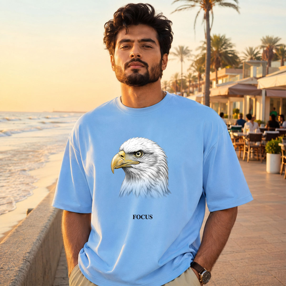 Bhokals Eagle Graphic Oversized T-Shirt – Focus