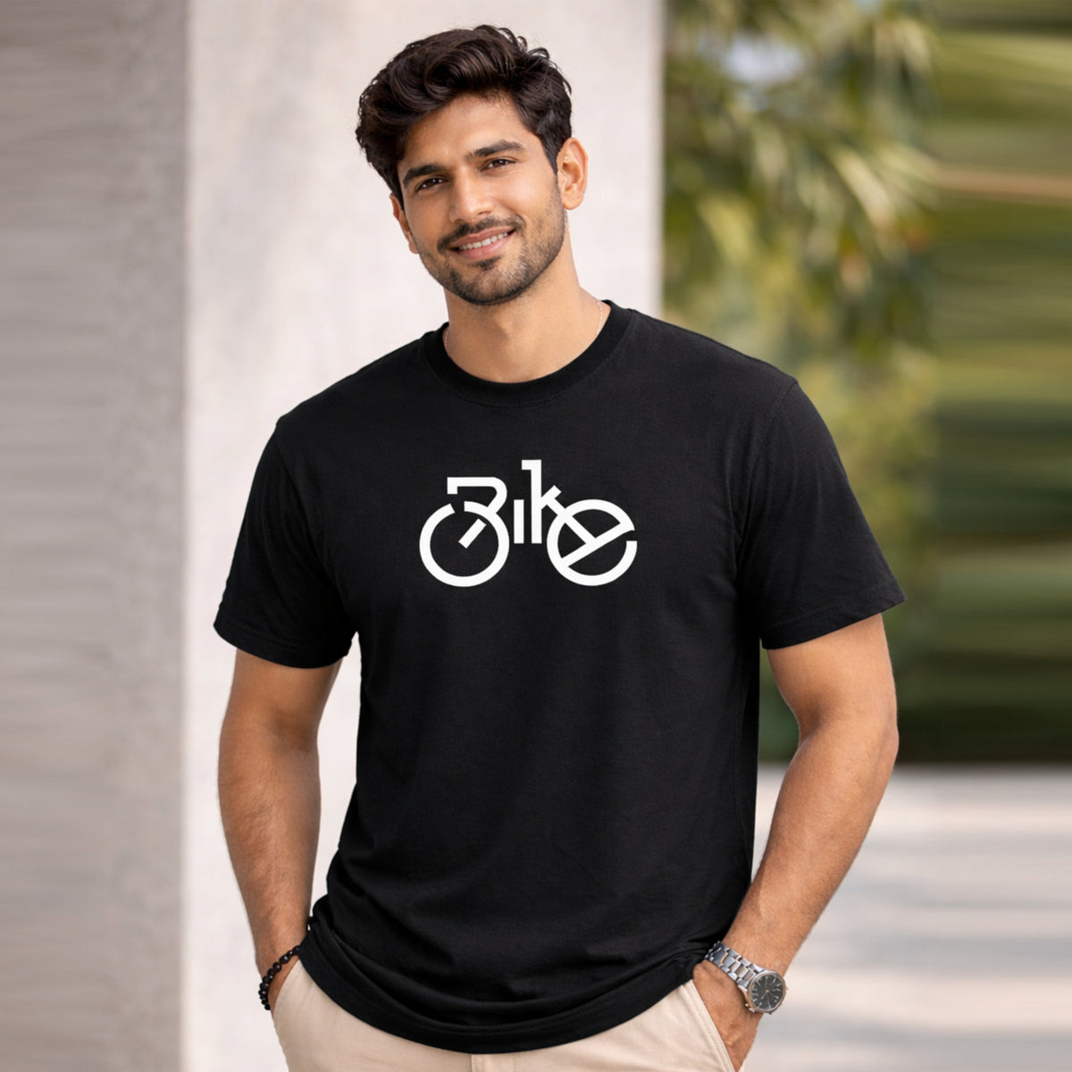 Bhokals "Bike" Printed, Round Neck, Cotton, Super Soft T-Shirt