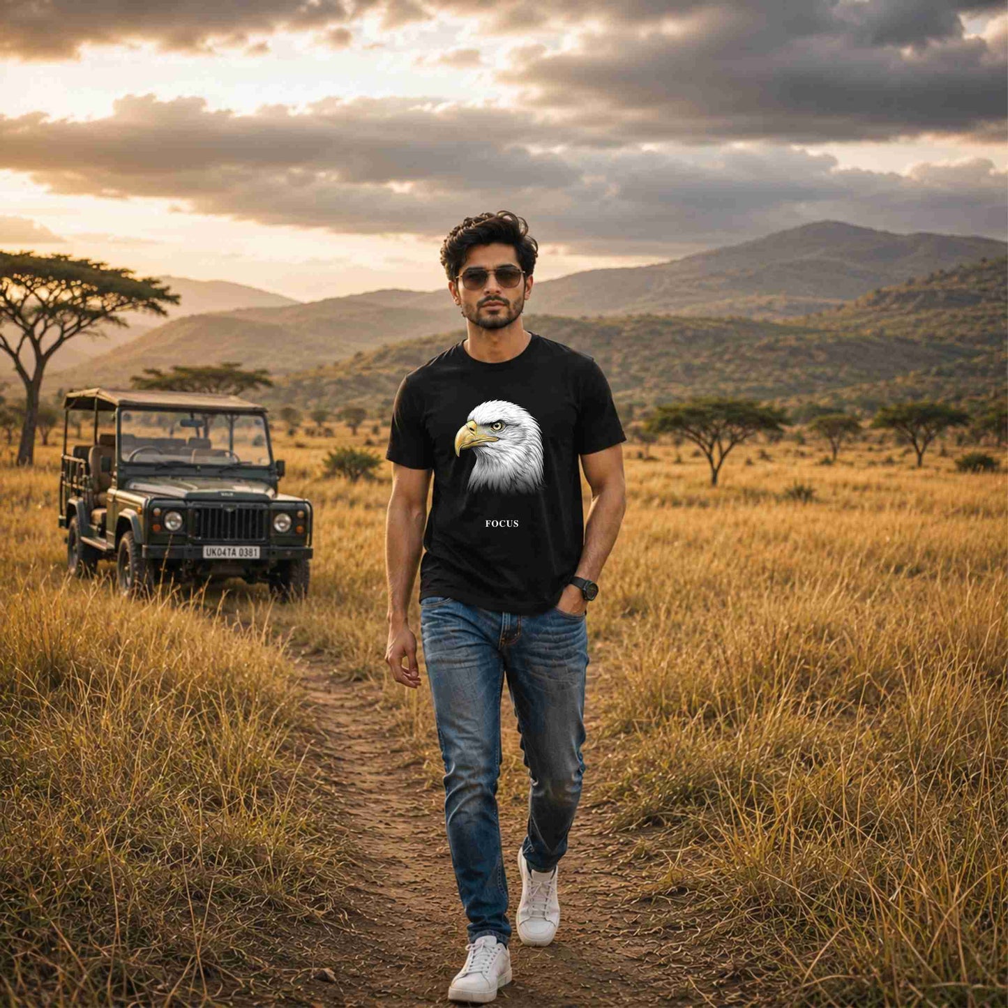 Bhokals Eagle Graphic Print  T-Shirt  – Focus