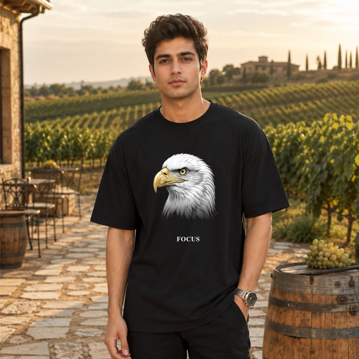 Bhokals Eagle Graphic Oversized T-Shirt – Focus Edition