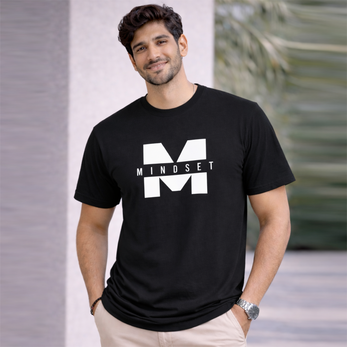 Bhokals "Mindset" Printed Round Neck, Cotton, Super Soft T-Shirt