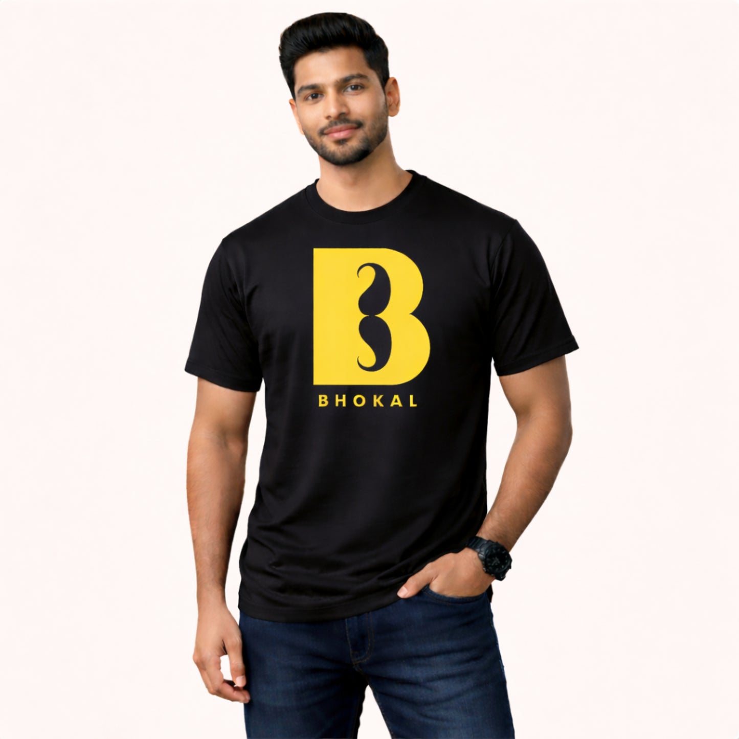 Big B Printed Round Neck Cotton Men T-Shirt