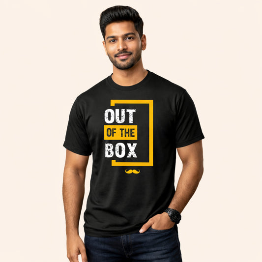 Out of The box Printed Round Neck  Cotton Men T-Shirt