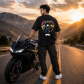 Bhokals Premium Oversized Front & Back Printed T-Shirt for Men - Biker