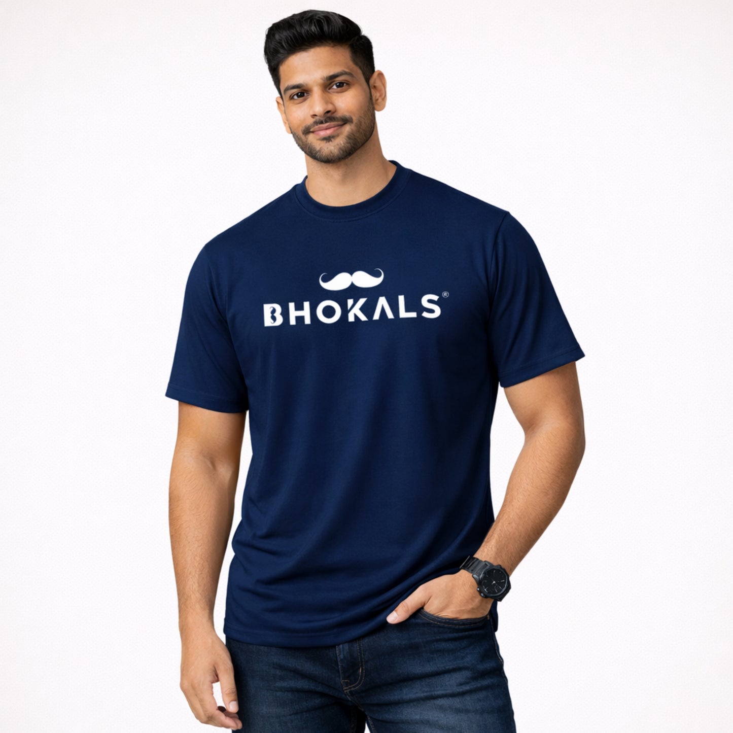 Bhokals Printed Round Neck Cotton Men T-Shirt