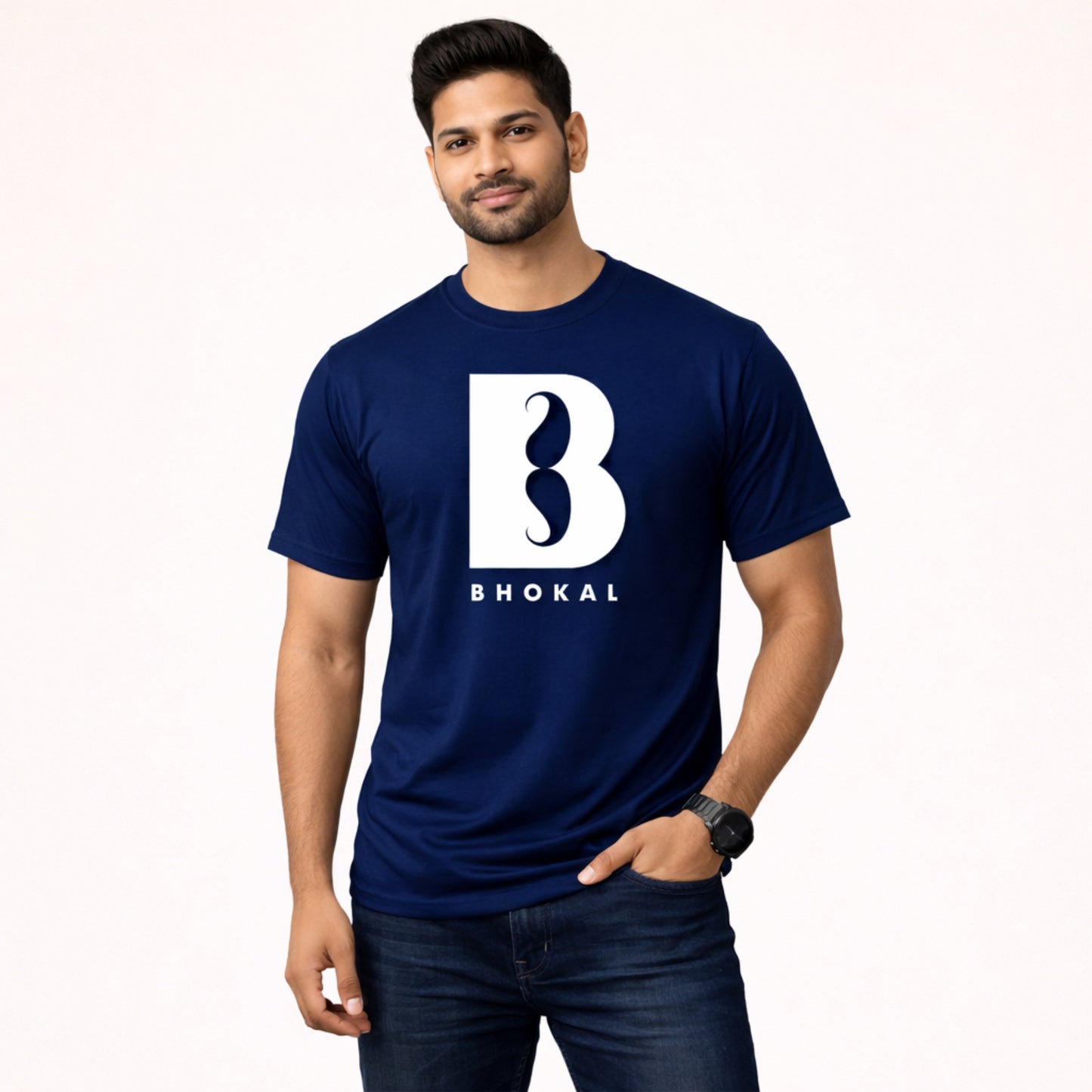 Big B Printed Round Neck Cotton Men T-Shirt