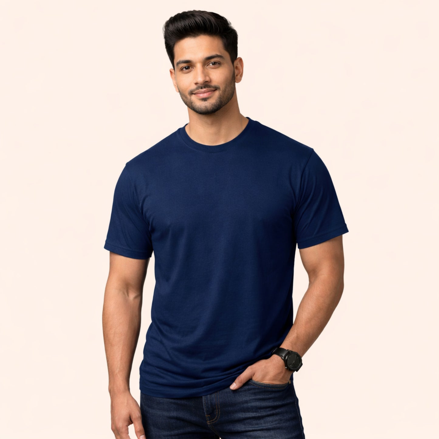 Plain Cotton Round neck Men T-Shirt