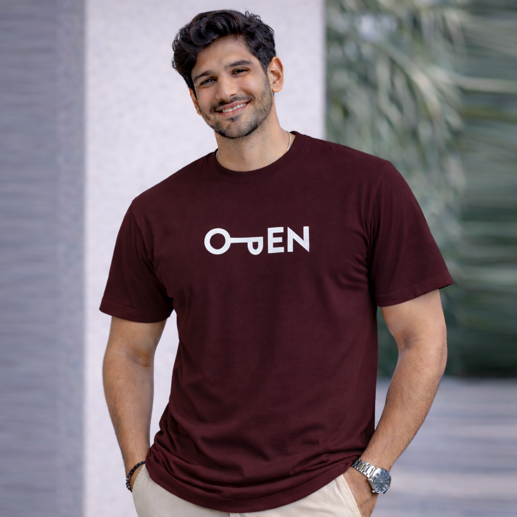 Bhokals "Open" Printed Round Neck, Cotton, Super Soft T-Shirt