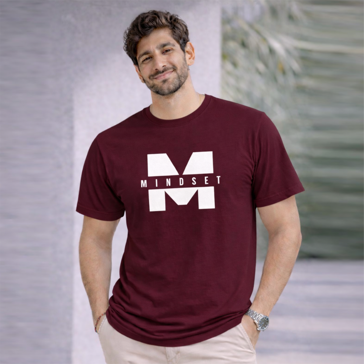 Bhokals "Mindset" Printed Round Neck, Cotton, Super Soft T-Shirt