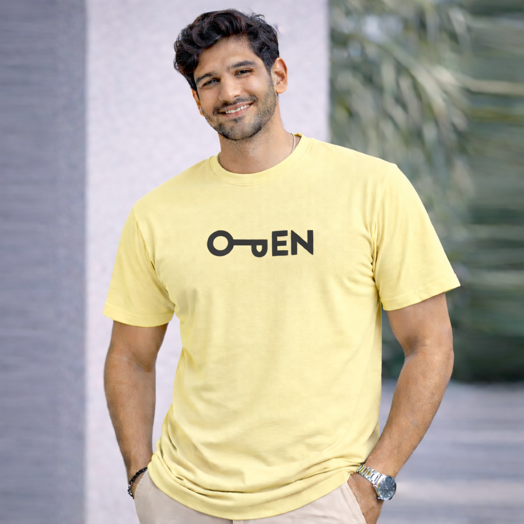 Bhokals "Open" Printed Round Neck, Cotton, Super Soft T-Shirt