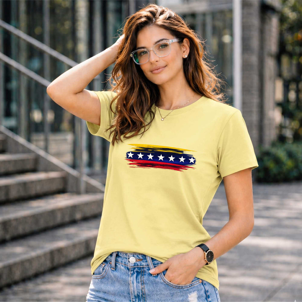 BHOKALS "StarWave" Printed Women Cotton T-Shirt | Round Neck | Super Soft | Regular Fit