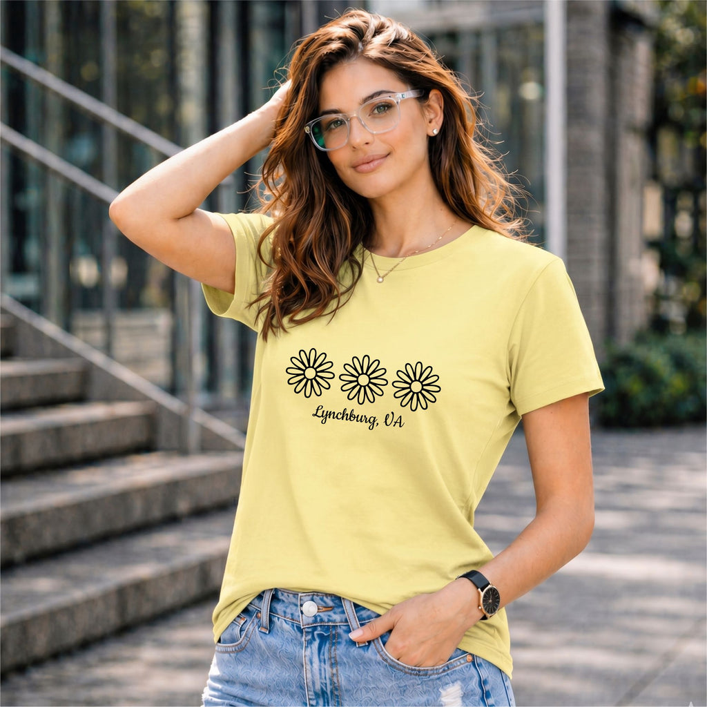 BHOKALS "Daisy" Printed Women Cotton T-Shirt | Round Neck | Super Soft | Regular Fit