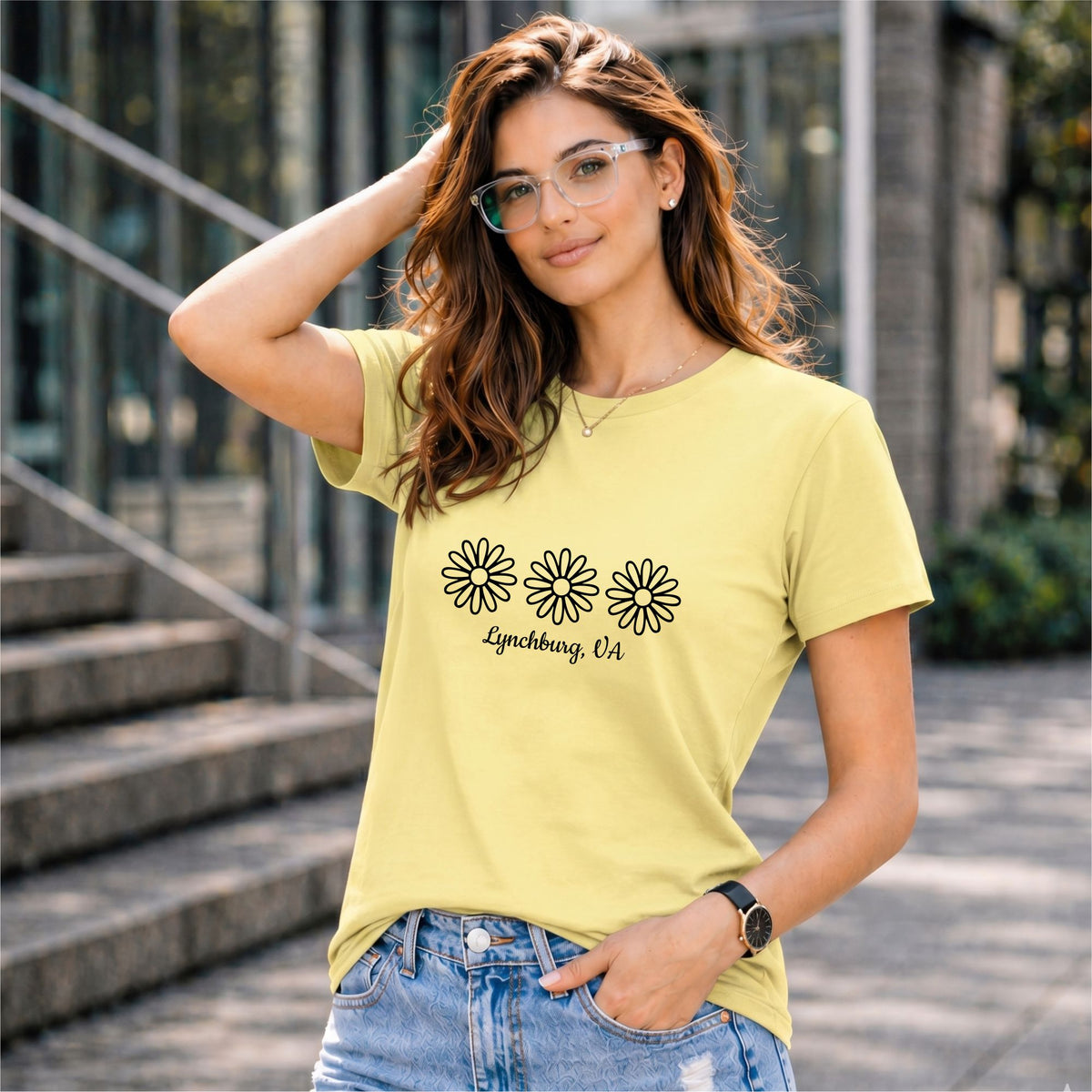 BHOKALS "Daisy" Printed Women Cotton T-Shirt | Round Neck | Super Soft | Regular Fit