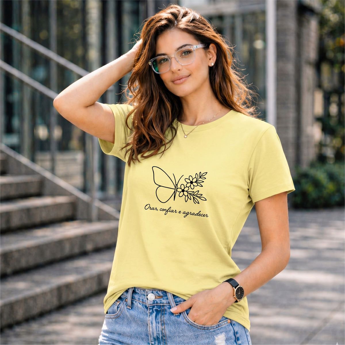 BHOKALS "Butterfly Bloom" Printed Women Cotton T-Shirt | Round Neck | Super Soft | Regular Fit